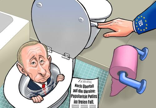 Cartoon: Putin flushed (medium) by Joshua Aaron tagged putin,selenski,ukraine,russland,kriegt,putin,selenski,ukraine,russland,kriegt
