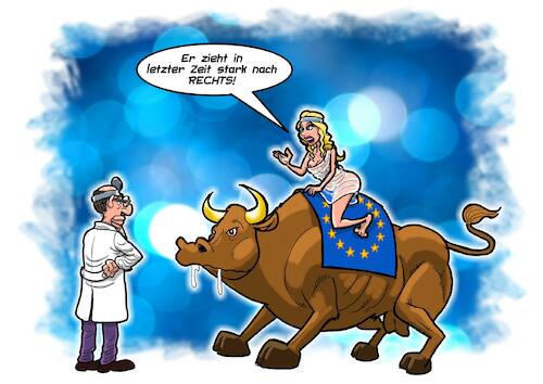 Cartoon: Rechtsruck (medium) by Joshua Aaron tagged europa,rechte,parteien,afd,fpö,front,nationale,meloni,fratelli,europa,rechte,parteien,afd,fpö,front,nationale,meloni,fratelli