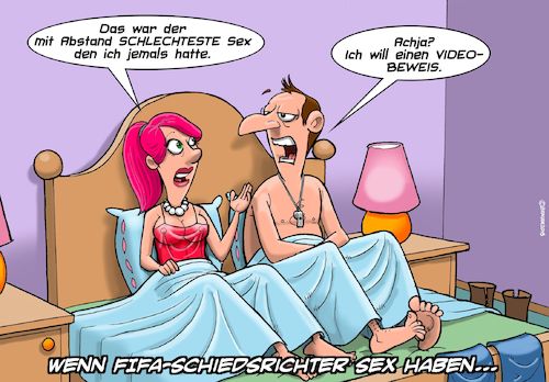 Cartoon: Schiedsrichter Sex (medium) by Chris Berger tagged schiedsrichter,videobeweis,fifa,em,fussball,schiedsrichter,sex,videobeweis,fifa,em,fussball