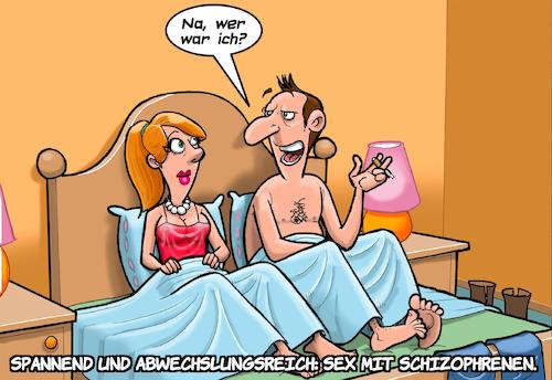 Cartoon: Schizophrener Sex (medium) by Joshua Aaron tagged schizo,schizophren,persönlichkeiten,störung,abwechslung,personen,schizo,schizophren,sex,persönlichkeiten,störung,abwechslung,personen