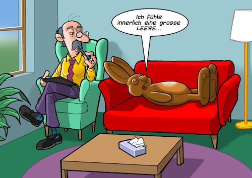 Cartoon: Schokohase (medium) by Joshua Aaron tagged schokohase,ostern,osterfest,schokolade,ungefüllt,psychiater,leer,schokohase,ostern,osterfest,schokolade,ungefüllt,psychiater,leer