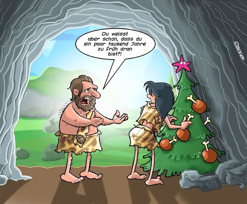 Cartoon: Stoneage Christmas (medium) by Chris Berger tagged steinzeit,weihnachten,christbaum,weihnachtsfest,christi,geburt,steinzeit,weihnachten,christbaum,weihnachtsfest,christi,geburt