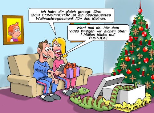 Cartoon: Weihnachstgeschenk (medium) by Joshua Aaron tagged social,network,xmas,weihnachten,geschenk,snake,schlange,boa,bite,love,social,network,xmas,weihnachten,geschenk,snake,schlange,boa,bite,love