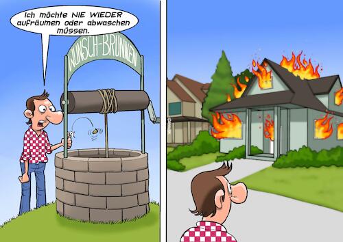 Cartoon: Wunschbrunnen (medium) by Chris Berger tagged wunschbrunnen,wünsche,wunsch,erfüllung,wunschbrunnen,wünsche,wunsch,erfüllung