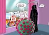 Cartoon: Corona Demo (small) by Joshua Aaron tagged pandemie,corona,leugner,impfgegner,covid,19,anti,vaxxers,maskenverweigerer,flacherde,verschörungstheoretiker,aluhutträger,idioten