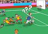 Cartoon: Verwirrung am Fussballfeld (small) by Joshua Aaron tagged fussball,basketball,korb,tor,verwirrung,konfusion,spieler,match