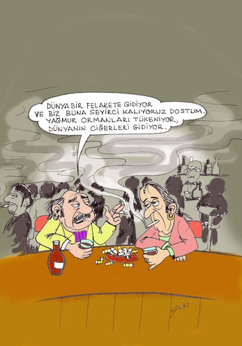 Cartoon: cevreci (medium) by ahmet sadi tagged koruma