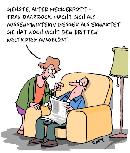 Cartoon: 3. Weltkrieg!!! (medium) by Karsten Schley tagged regierung,deutschland,aussenministerium,baerbock,politik,gesellschaft,krieg,frieden,regierung,deutschland,aussenministerium,baerbock,politik,gesellschaft,krieg,frieden