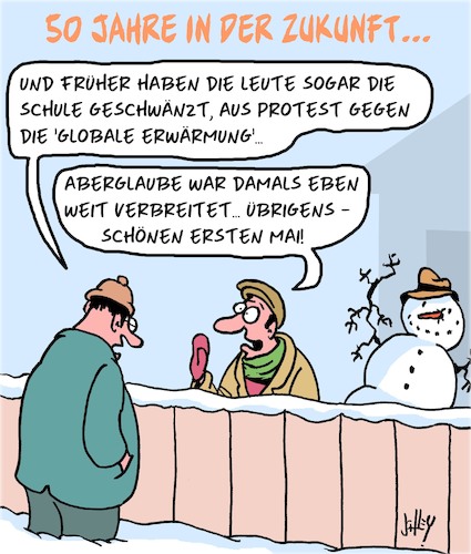 Cartoon: Aberglaube (medium) by Karsten Schley tagged wetter,klima,temperaturen,kälte,klimaerwärmung,aberglaube,realität,wissenschaft,religion,gesellschaft,deutschland,wetter,klima,temperaturen,kälte,klimaerwärmung,aberglaube,realität,wissenschaft,religion,gesellschaft,deutschland