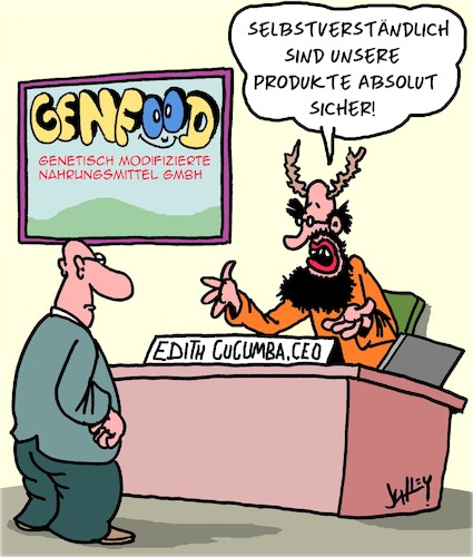 Cartoon: Absolut sicher!! (medium) by Karsten Schley tagged gentechnik,nahrungsmittel,gesundheit,wissenschaft,business,wirtschaft,industrie,profite,gesellschaft,politik,gentechnik,nahrungsmittel,gesundheit,wissenschaft,business,wirtschaft,industrie,profite,gesellschaft,politik