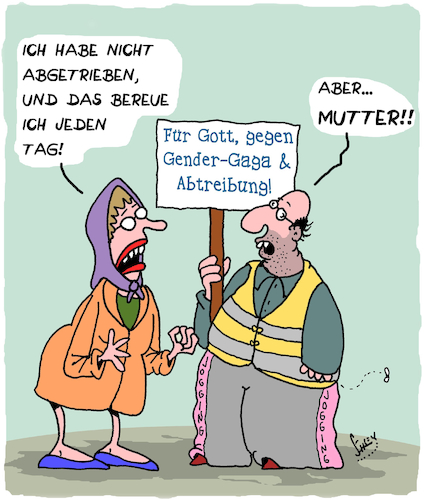 Cartoon: Abtreibung (medium) by Karsten Schley tagged frauen,frauenrechte,abtreibung,selbstbestimmung,konservative,reaktionismus,chauvinismus,gesellschaft,rechtspopulismus,politik,bildung,religion,bigotterie,frauen,frauenrechte,abtreibung,selbstbestimmung,konservative,reaktionismus,chauvinismus,gesellschaft,rechtspopulismus,politik,bildung,religion,bigotterie