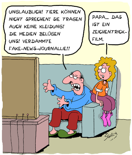 Cartoon: Alles Lüge! (medium) by Karsten Schley tagged medien,lügen,bildung,fernsehen,dummheit,fake,news,informationen,gesellschaft,medien,lügen,bildung,fernsehen,dummheit,fake,news,informationen,gesellschaft