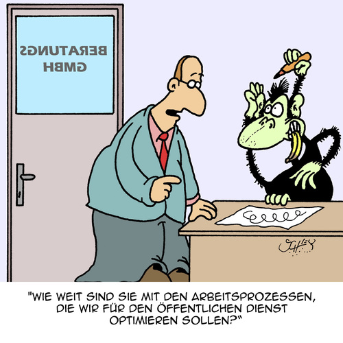 Cartoon: Arbeitsprozess (medium) by Karsten Schley tagged optimierung,arbeit,tiere,nachhaltigkeit,kompetenz,dienst,öffentlicher,berater,arbeitsprozesse,arbeit,optimierung,arbeitsprozesse,berater,öffentlicher,dienst,kompetenz,nachhaltigkeit,tiere