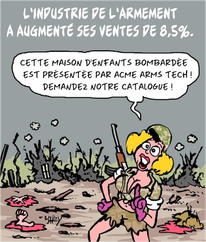 Cartoon: Armement (medium) by Karsten Schley tagged guerre,politique,armament,economie,refugies,profits,ventes,societe,guerre,politique,armament,economie,refugies,profits,ventes,societe