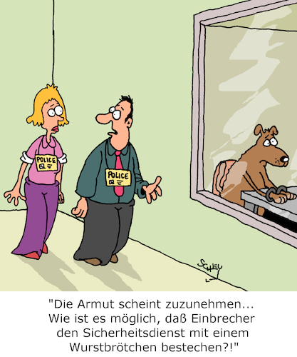 Cartoon: Armut nimmt zu (medium) by Karsten Schley tagged armut,jobs,sicherheitsdienste,kriminalität,einbrecher,polizei,politik,gesellschaft,armut,jobs,sicherheitsdienste,kriminalität,einbrecher,polizei,politik,gesellschaft