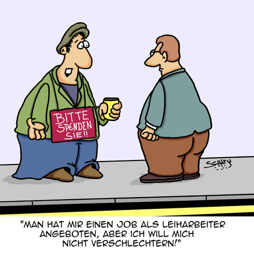 Cartoon: Besser oder schlechter? (medium) by Karsten Schley tagged jobs,leiharbeit,arbeitgeber,arbeitnehmer,soziales,wirtschaft,business,ausbeutung,einkommen,armut,billiglohn,jobs,leiharbeit,arbeitgeber,arbeitnehmer,soziales,wirtschaft,business,ausbeutung,einkommen,armut,billiglohn