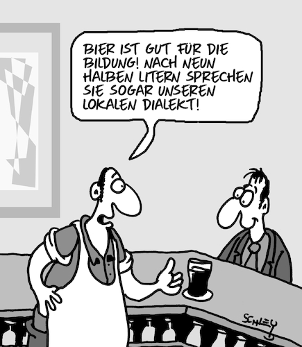 Cartoon: Bier und Bildung (medium) by Karsten Schley tagged bier,kneipen,pubs,gastronomie,dialekte,sprachen,lokales,tourismus,bildung,kultur,gesellschaft,bier,kneipen,pubs,gastronomie,dialekte,sprachen,lokales,tourismus,bildung,kultur,gesellschaft