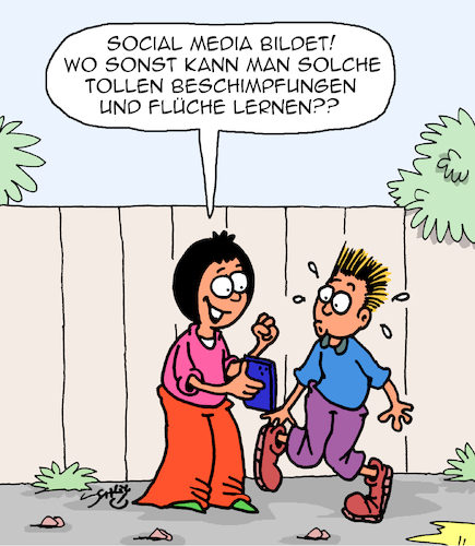 Cartoon: Bildung tut Not! (medium) by Karsten Schley tagged social,media,bildung,kultur,jugend,kinder,manieren,wortschatz,kommunikation,technik,internet,gesellschaft,social,media,bildung,kultur,jugend,kinder,manieren,wortschatz,kommunikation,technik,internet,gesellschaft