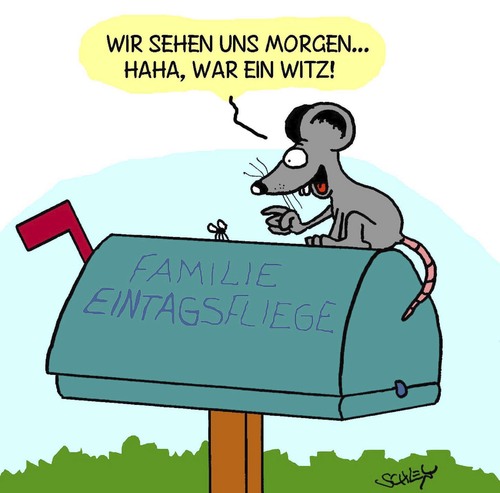 Cartoon: Bis Morgen! (medium) by Karsten Schley tagged tiere,natur,insekten,gesellschaft,leben,deutschland,biologie,tiere,natur,insekten,gesellschaft,leben,deutschland,biologie