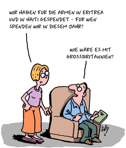 Cartoon: Bitte eine Spende!! (medium) by Karsten Schley tagged brexit,uk,versorgungslage,lieferketten,wirtschaft,jobs,kraftfahrer,lkw,politik,gesellschaft,brexit,uk,versorgungslage,lieferketten,wirtschaft,jobs,kraftfahrer,lkw,politik,gesellschaft