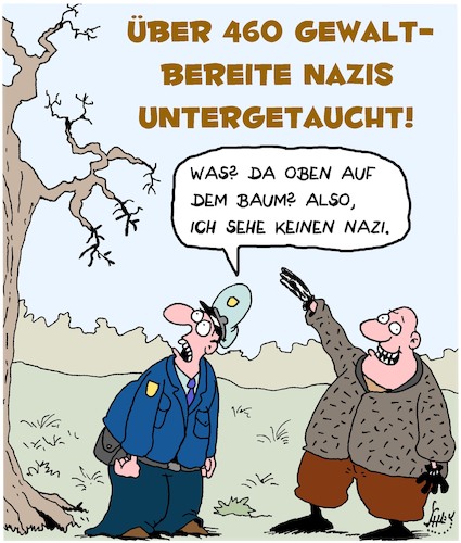 Cartoon: Blind (medium) by Karsten Schley tagged neonazis,kriminalität,terrorismus,hass,faschismus,politik,justiz,polizei,gesellschaft,deutschland,neonazis,kriminalität,terrorismus,hass,faschismus,politik,justiz,polizei,gesellschaft,deutschland