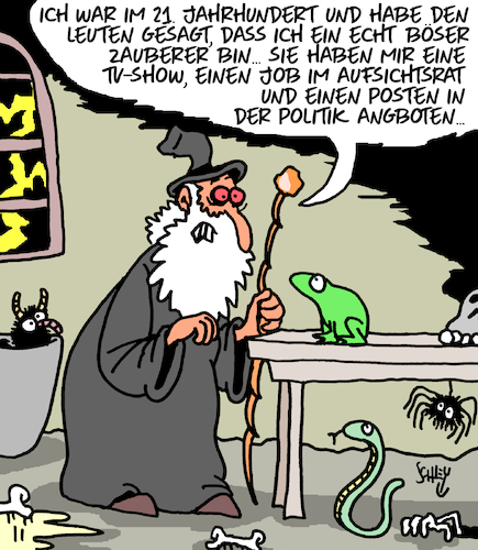 Cartoon: Böser Zauberer (medium) by Karsten Schley tagged politik,wirtschaft,medien,märchen,legenden,mythen,literatur,comics,jobangebote,gesellschaft,politik,wirtschaft,medien,märchen,legenden,mythen,literatur,comics,jobangebote,gesellschaft