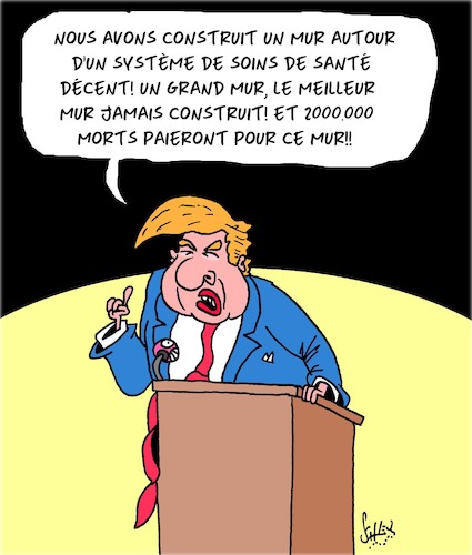 Cartoon: Bon travail (medium) by Karsten Schley tagged covid19,trump,usa,morts,sante,politique,covid19,trump,usa,morts,sante,politique