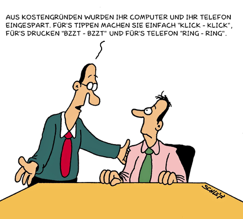 Cartoon: Budget (medium) by Karsten Schley tagged rationalisierung,einsparungen,kostenreduzierung,kostendruck,betriebskosten,wirtschaft,business,arbeitgeber,arbeitnehmer,budget,budgetkürzungen,arbeit,arbeitsplätze,rationalisierung,einsparungen,kostenreduzierung,kostendruck,betriebskosten,wirtschaft,business