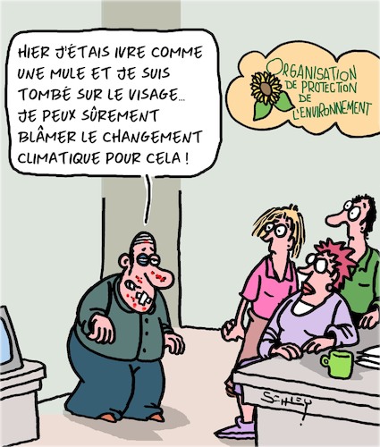 Cartoon: Changement Climatique (medium) by Karsten Schley tagged environnement,climat,politique,nature,alcool,accidents,societe,medias,environnement,climat,politique,nature,alcool,accidents,societe,medias