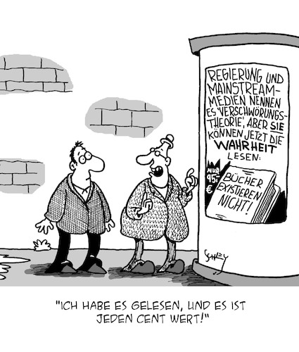 Cartoon: DAS ist die WAHRHEIT! (medium) by Karsten Schley tagged verschwörungen,regierung,medien,wahrheit,mythen,fake,news,gesellschaft,verschwörungen,regierung,medien,wahrheit,mythen,fake,news,gesellschaft