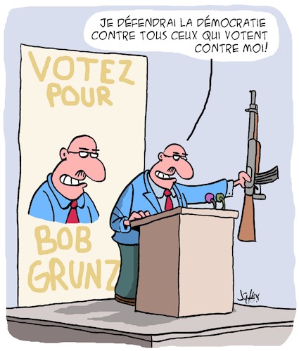 Cartoon: Defendre la democratie (medium) by Karsten Schley tagged elections,politiciens,opposition,oppression,dictatures,democratie,elections,politiciens,opposition,oppression,dictatures,democratie