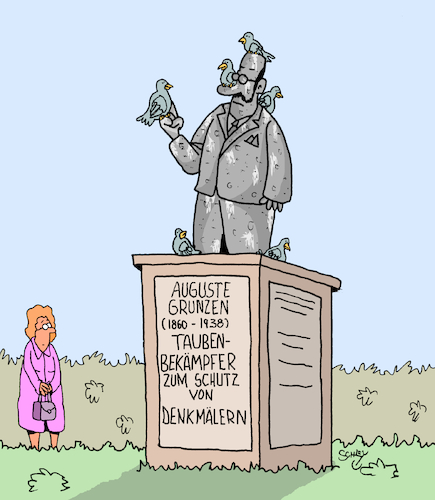 Cartoon: Denkmalsschutz (medium) by Karsten Schley tagged denkmäler,monumente,kultur,geschichte,persönlichkeiten,prominente,historisches,medien,gesellschaft,denkmäler,monumente,kultur,geschichte,persönlichkeiten,prominente,historisches,medien,gesellschaft