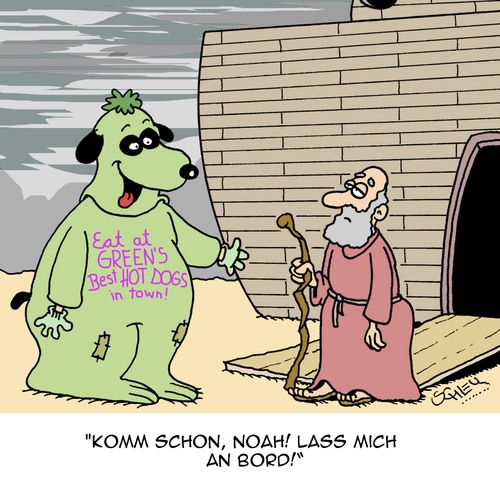 Cartoon: Der geht vor die Hunde! (medium) by Karsten Schley tagged religion,bibel,christentum,arche,noah,sintflut,geschichte,mythen,legenden,tiere,hunde,religion,bibel,christentum,arche,noah,sintflut,geschichte,mythen,legenden,tiere,hunde