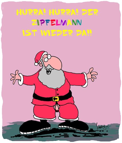 Cartoon: Der Zipfelmann (medium) by Karsten Schley tagged weihnachten,jahresendzeit,weihnachtsmann,zipfelmann,bräuche,rituale,aberglaube,santa,religion,geschenke,kultur,tradition,gesellschaft,politik,weihnachten,jahresendzeit,weihnachtsmann,zipfelmann,bräuche,rituale,aberglaube,santa,religion,geschenke,kultur,tradition,gesellschaft,politik