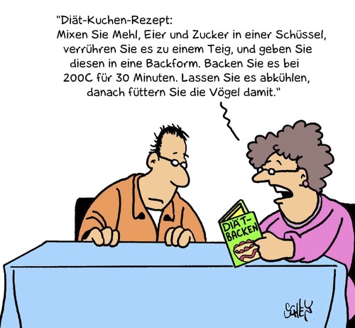 Cartoon: Diät (medium) by Karsten Schley tagged ernährung,kochen,backen,gesundheit,übergewicht,gewichtsreduktion,abnehmen,essen,männer,frauen,gesellschaft,deutschland,ernährung,kochen,backen,gesundheit,übergewicht,gewichtsreduktion,abnehmen,essen,männer,frauen,gesellschaft,deutschland