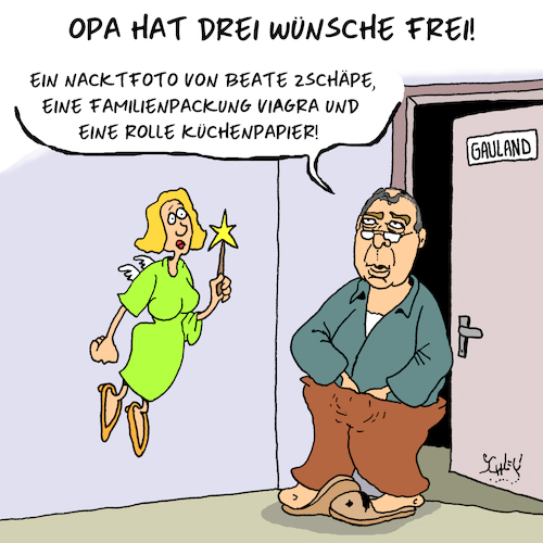 Cartoon: Drei Wünsche (medium) by Karsten Schley tagged zschäpe,gauland,nsu,afd,rechtsextremismus,rechtsterrorismus,neonazis,politik,demokratie,kriminalität,gesellschaft,wahlen,deutschland,europa,zschäpe,gauland,nsu,afd,rechtsextremismus,rechtsterrorismus,neonazis,politik,demokratie,kriminalität,gesellschaft,wahlen,deutschland,europa