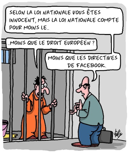 Cartoon: Droit et ordre (medium) by Karsten Schley tagged lois,justice,medias,souverainete,facebook,politique,technologie,directives,societe,lois,justice,medias,souverainete,facebook,politique,technologie,directives,societe