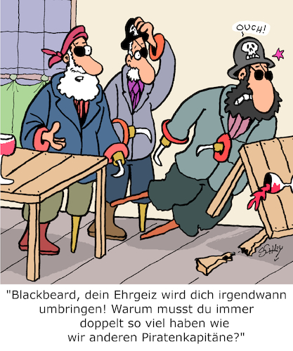 Cartoon: Ehrgeiz (medium) by Karsten Schley tagged piraten,profis,experten,ehrgeiz,habsucht,jobs,seefahrt,psychologie,gesellschaft,piraten,profis,experten,ehrgeiz,habsucht,jobs,seefahrt,psychologie,gesellschaft