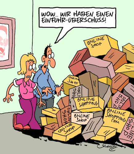 Cartoon: Einfuhr-Überschuss (medium) by Karsten Schley tagged einfuhr,import,onlineshopping,internet,kunden,käufer,bestellungen,wirtschaft,handel,transport,gesellschaft,einfuhr,import,onlineshopping,internet,kunden,käufer,bestellungen,wirtschaft,handel,transport,gesellschaft