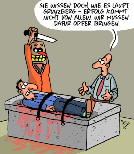 Cartoon: Erfolg (medium) by Karsten Schley tagged erfolg,business,wirtschaft,karriere,kapitalismus,sales,gewinne,opfer,gesellschaft,erfolg,business,wirtschaft,karriere,kapitalismus,sales,gewinne,opfer,gesellschaft