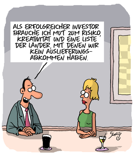 Cartoon: Erfolgreicher Investor (medium) by Karsten Schley tagged wirtschaft,investments,profite,steuern,steueroasen,wirtschaftskriminalität,auslieferungsabkommen,spekulation,geld,karriere,gesellschaft,wirtschaft,investments,profite,steuern,steueroasen,wirtschaftskriminalität,auslieferungsabkommen,spekulation,geld,karriere,gesellschaft