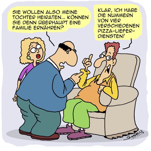 Cartoon: Ernährung (medium) by Karsten Schley tagged liebe,familie,heirat,väter,töchter,schwiegersöhne,beziehungen,ernährung,wirtschaft,arbeit,einkommen,geld,liebe,familie,heirat,väter,töchter,schwiegersöhne,beziehungen,ernährung,wirtschaft,arbeit,einkommen,geld