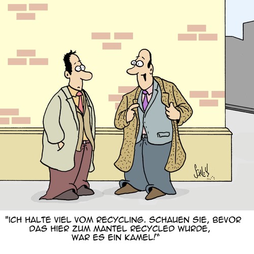 Cartoon: Es wird KALT (medium) by Karsten Schley tagged recycling,umwelt,umweltschutz,kleidung,mode,klima,temperaturen,tiere,natur,recycling,umwelt,umweltschutz,kleidung,mode,klima,temperaturen,tiere,natur