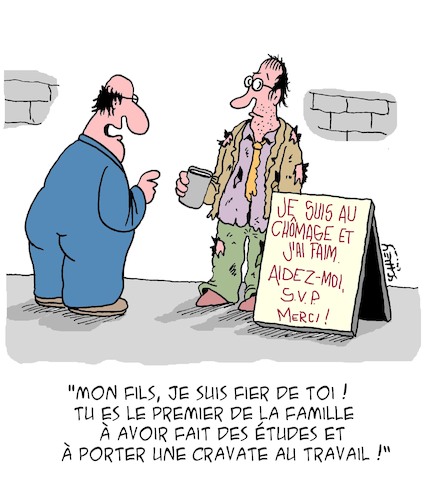 Cartoon: Fier de toi (medium) by Karsten Schley tagged famille,politique,carriere,etudes,travail,reussite,chomage,pauvrete,societe,famille,politique,carriere,etudes,travail,reussite,chomage,pauvrete,societe