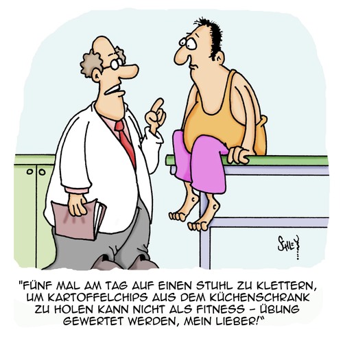 Cartoon: Fit und gesund!! (medium) by Karsten Schley tagged sport,übungen,gewicht,übergewicht,gesundheit,fettleibigkeit,ärzte,patienten,medizin,ernährung,gesellschaft,freizeit,sport,übungen,gewicht,übergewicht,gesundheit,fettleibigkeit,ärzte,patienten,medizin,ernährung,gesellschaft,freizeit