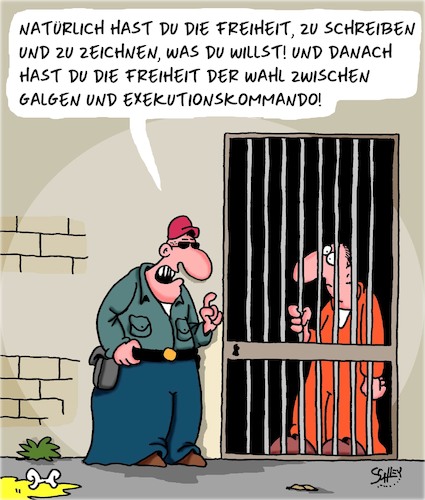 Cartoon: Freiheit (medium) by Karsten Schley tagged presse,medien,karikaturen,politik,journalismus,meinungsfreiheit,gesellschaft,presse,medien,karikaturen,politik,journalismus,meinungsfreiheit,gesellschaft