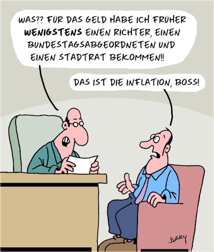 Cartoon: Früher war mehr fürs Geld (medium) by Karsten Schley tagged euro,politik,geld,inflation,ezb,europa,bestechung,kriminalität,wirtschaft,business,teuerungsrate,warenkorb,einkommen,gesellschaft,deutschland,euro,politik,geld,inflation,ezb,europa,bestechung,kriminalität,wirtschaft,business,teuerungsrate,warenkorb,einkommen,gesellschaft,deutschland