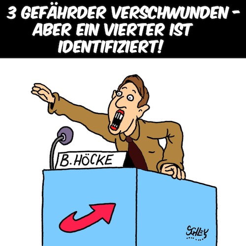 Cartoon: Gefährder (medium) by Karsten Schley tagged höcke,politik,neonazis,rechtsextremismus,afd,wahlen,populismus,demokratie,terrorismus,gesellschaft,höcke,politik,neonazis,rechtsextremismus,afd,wahlen,populismus,demokratie,terrorismus,gesellschaft