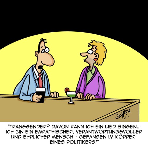 Cartoon: Gefangen!! (medium) by Karsten Schley tagged transgender,männer,frauen,gesellschaft,politik,politiker,geschlechter,soziales,transgender,sex,männer,frauen,gesellschaft,politik,politiker,geschlechter,soziales