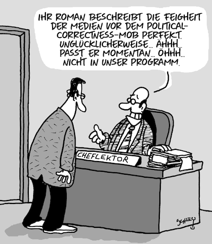 Cartoon: Gehorsam (medium) by Karsten Schley tagged pc,medien,feigheit,herausgeber,lektoren,chefredakteure,zensur,meinungsfreiheit,demokratie,gesellschaft,pc,medien,feigheit,herausgeber,lektoren,chefredakteure,zensur,meinungsfreiheit,demokratie,gesellschaft